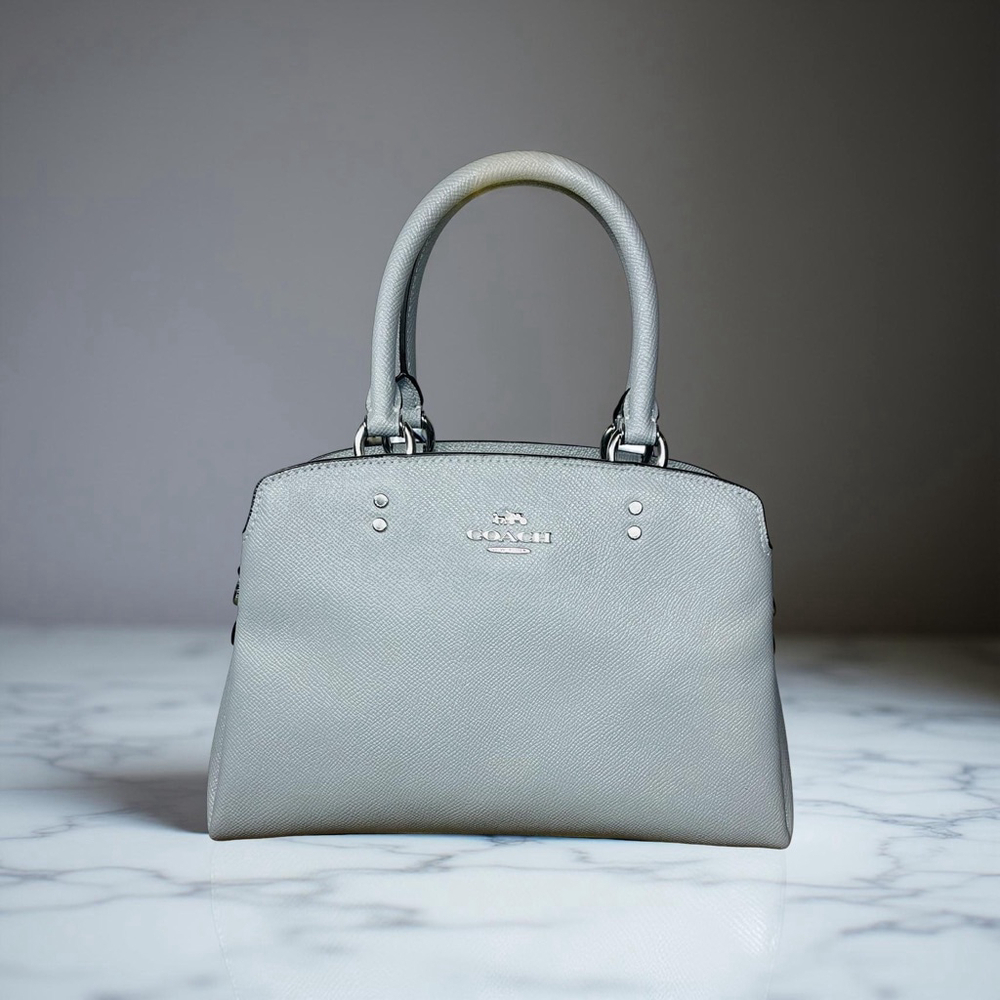 Coach 2012 Mini Lillie Carryall Grey Crossgrain Leather Satchel Crossbody